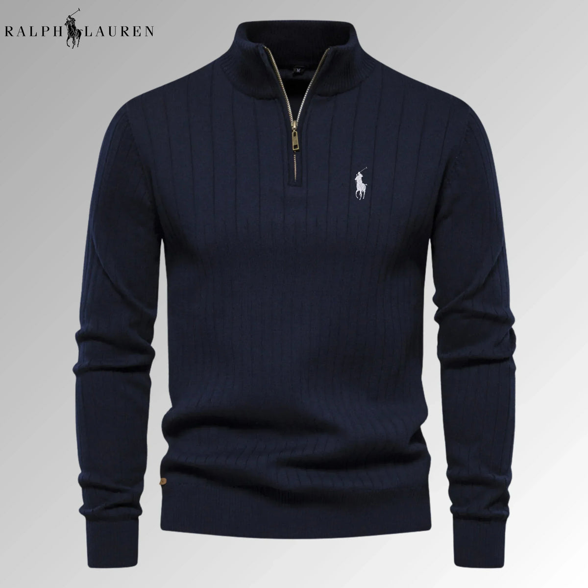 Quarter-Zip Ribbed Jumper