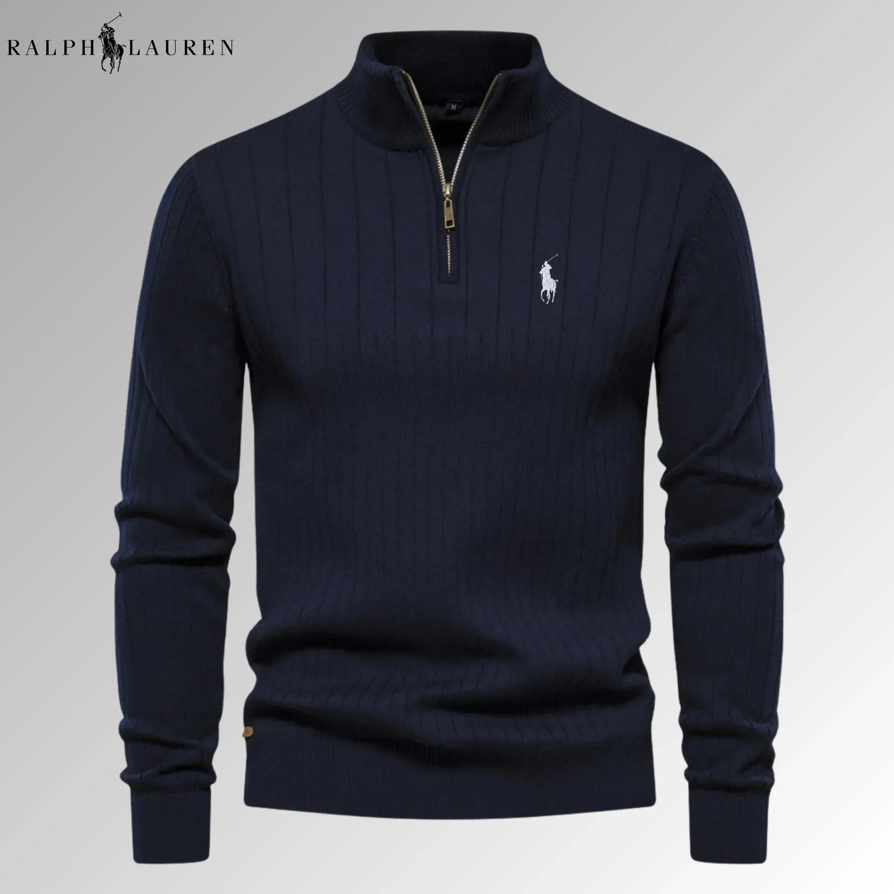 Quarter-Zip Ribbed Jumper