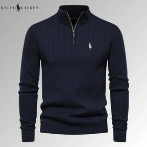 Quarter-Zip Ribbed Jumper