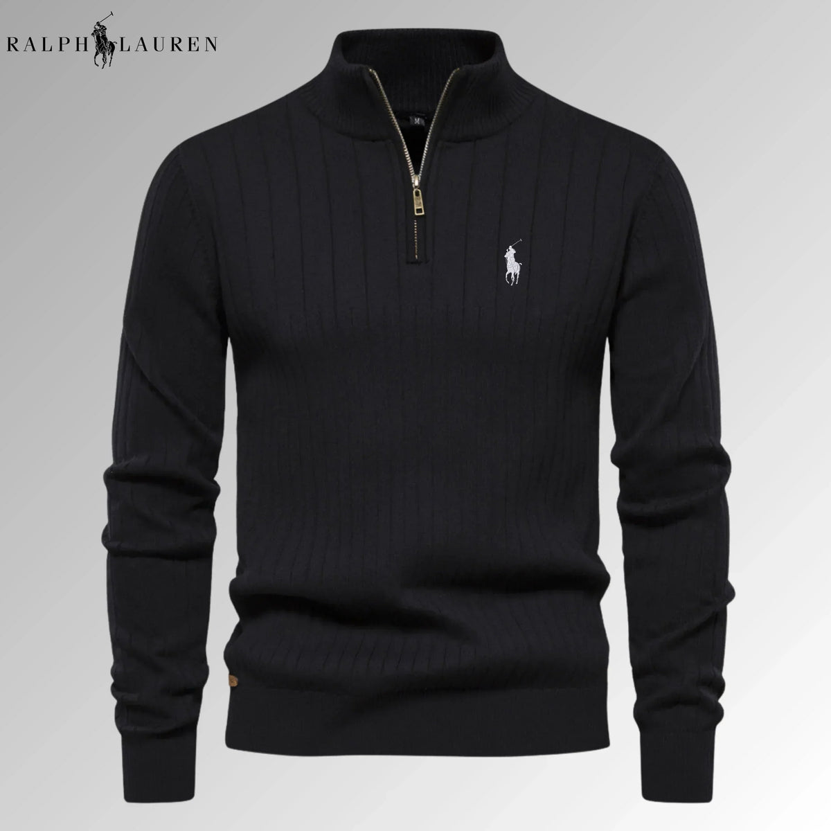 Quarter-Zip Ribbed Jumper