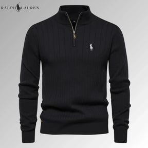 Quarter-Zip Ribbed Jumper