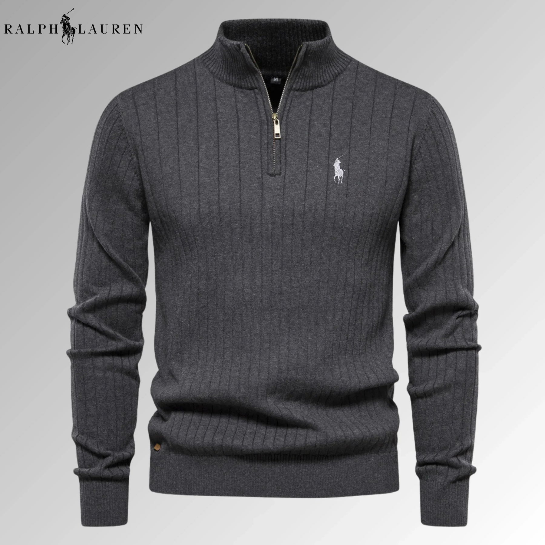 Quarter-Zip Ribbed Jumper