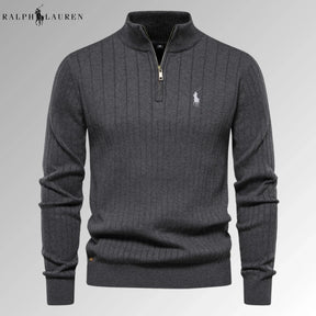 Quarter-Zip Ribbed Jumper