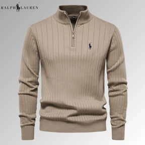 Quarter-Zip Ribbed Jumper