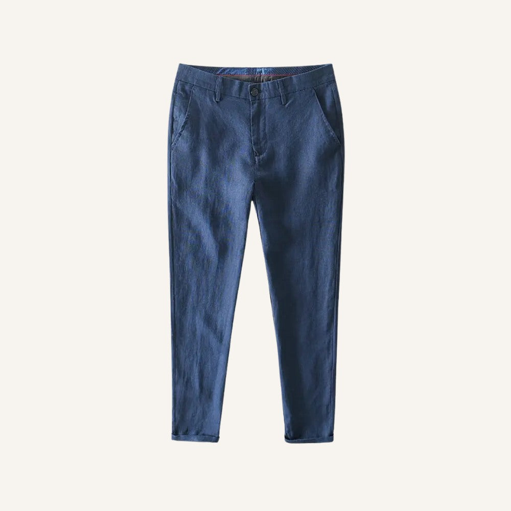 Calça Masculina de Linho Bianco Azul Marinho