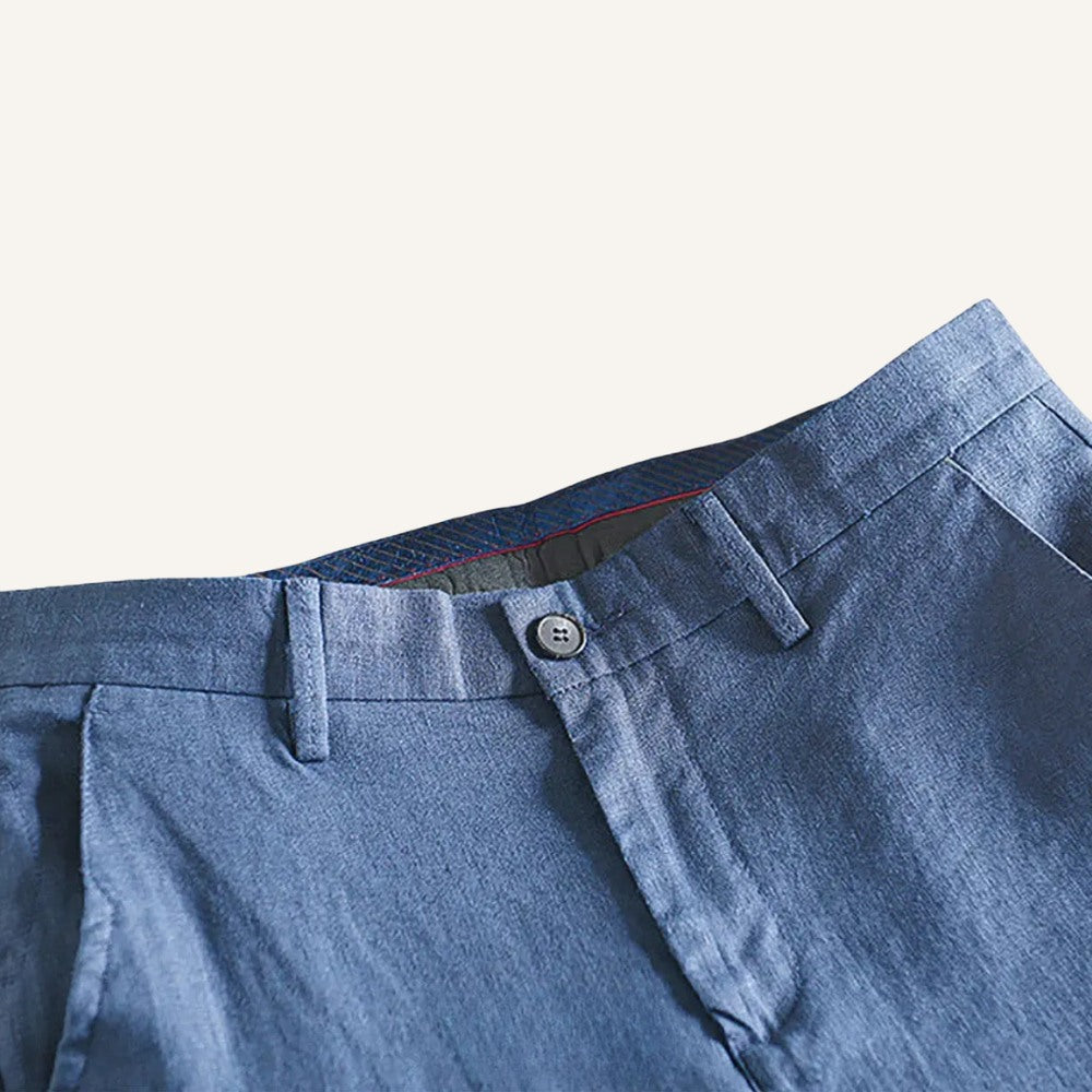 Calça Masculina de Linho Bianco Azul Marinho