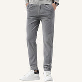 Calça de Veludo Masculina Old Money Versailles Cinza