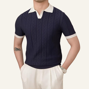 Camisa Polo Masculina Old Money La Martine Azul Marinho