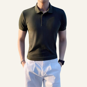 Bourton Men's Ribbed Knit Polo Shirt