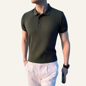 Bourton Men's Ribbed Knit Polo Shirt