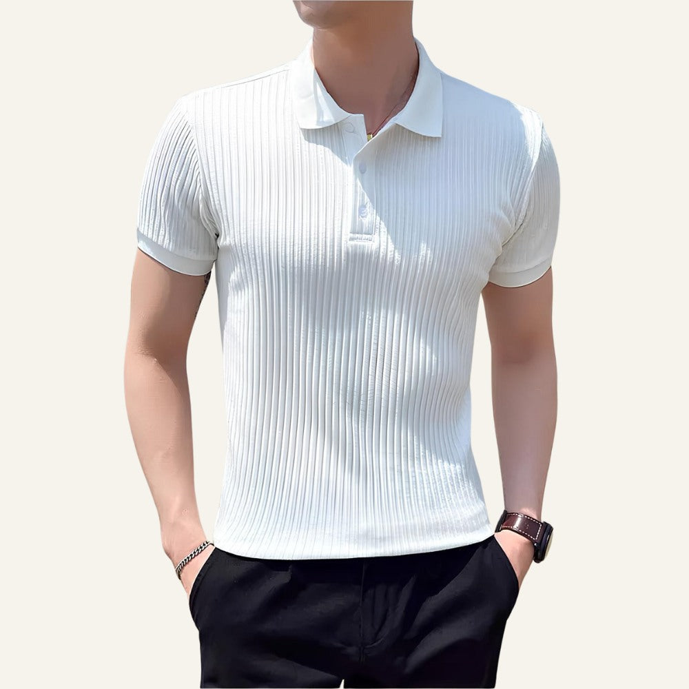 Bourton Men's Ribbed Knit Polo Shirt
