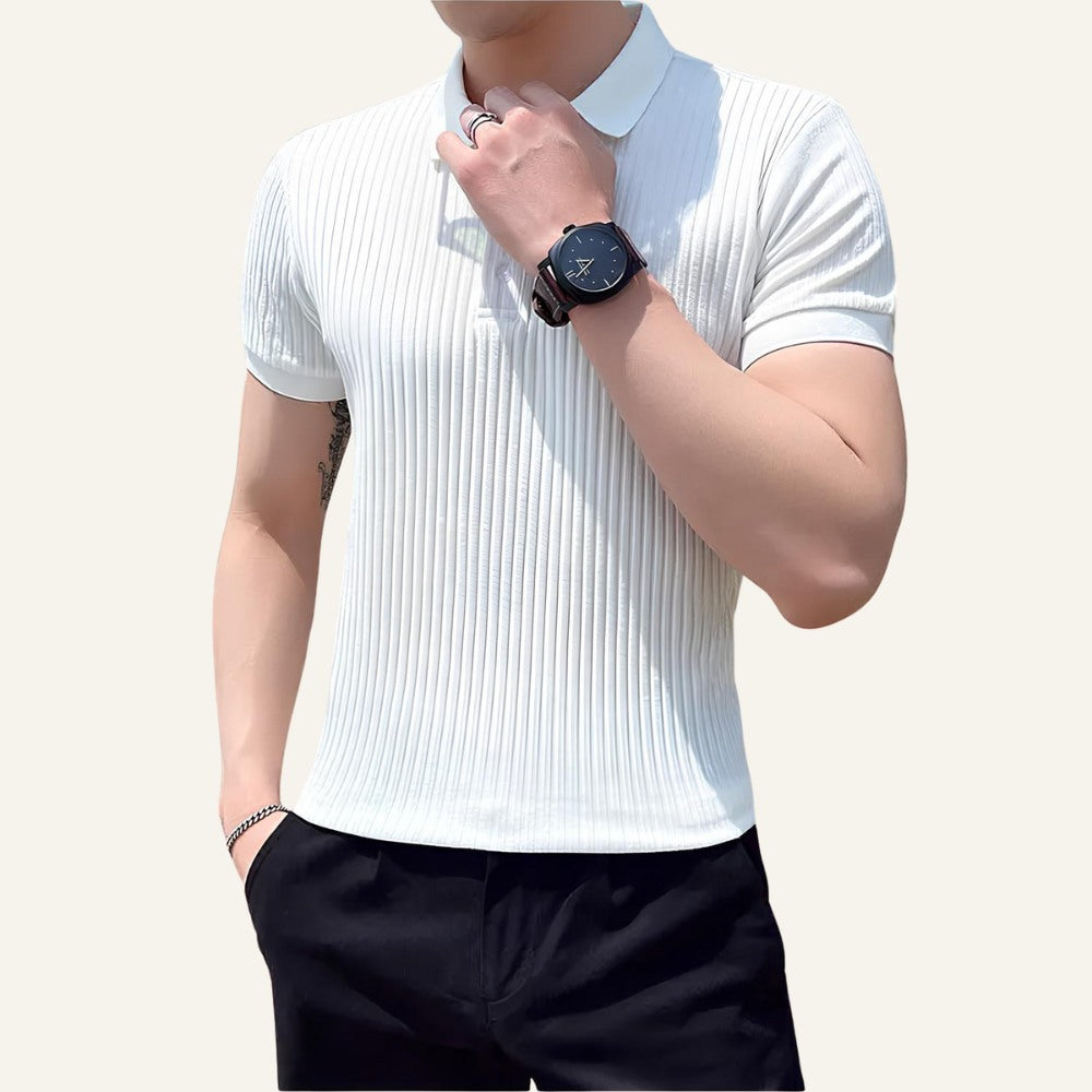 Bourton Men's Ribbed Knit Polo Shirt