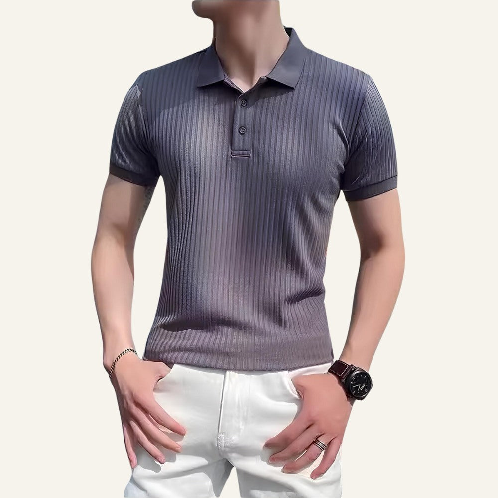 Bourton Men's Ribbed Knit Polo Shirt