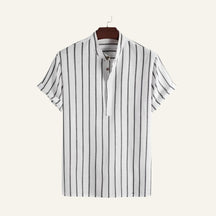 Camisa Masculina Listrada Old Money Carvell Branca