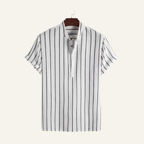 Camisa Masculina Listrada Old Money Carvell Branca