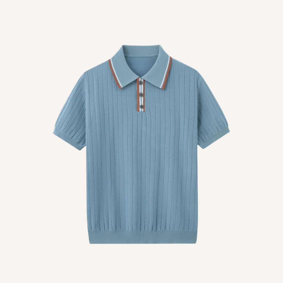 Camisa Polo Canelada Loreanni azul claro