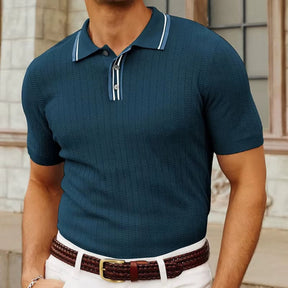 Camisa Polo Canelada Loreanni azul marinho