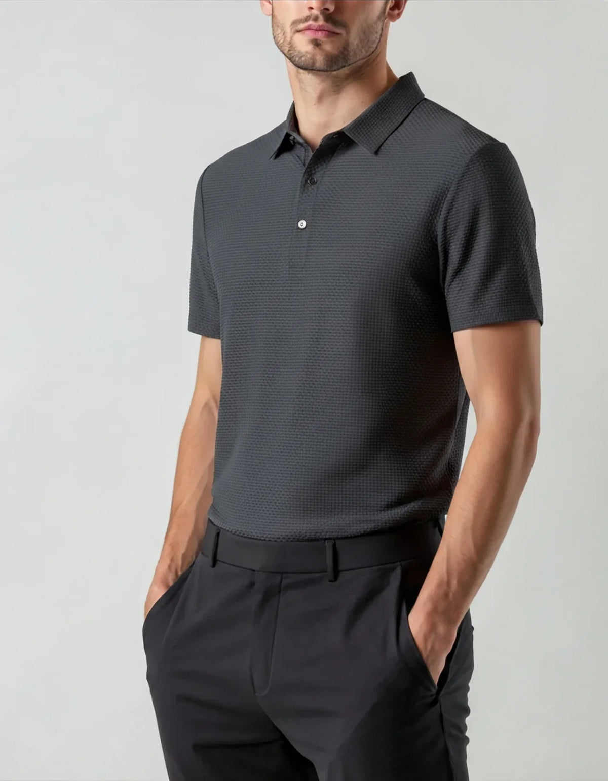 Camisa Polo Masculina Arrevier - Tecnologia Anti Amassado cinza