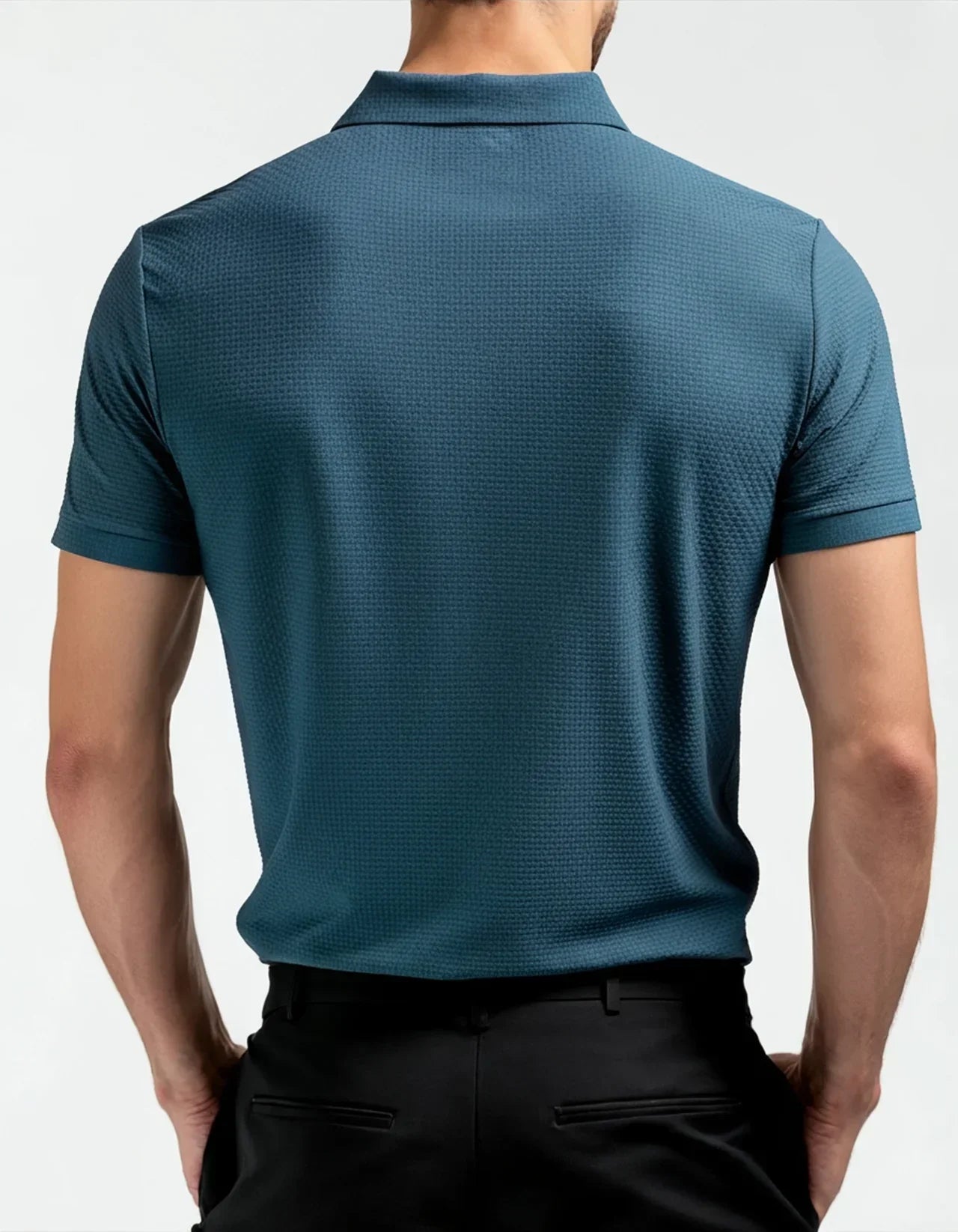 Camisa Polo Masculina Arrevier Tecnologia Anti Amassado azul 