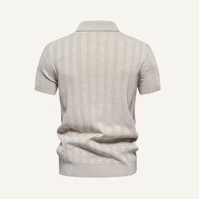 Camisa Polo Masculina Listrada Romero bege