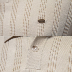 Camisa Polo Masculina Listrada Romero bege