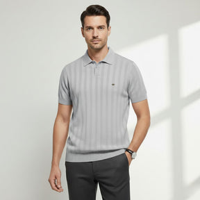 Camisa Polo Masculina Listrada Romero cinza