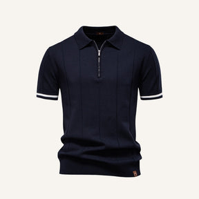 Camisa Polo Masculina Meio Ziper Vissori azul marinho