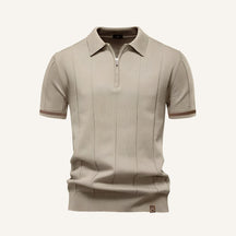 Camisa Polo Masculina Meio Ziper Vissori bege