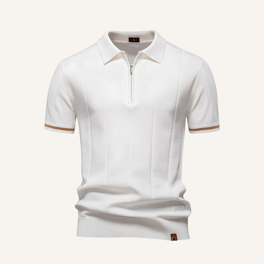 Camisa Polo Masculina Meio Ziper Vissori branco