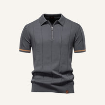 Camisa Polo Masculina Meio Ziper Vissori cinza