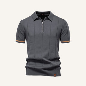 Camisa Polo Masculina Meio Ziper Vissori cinza