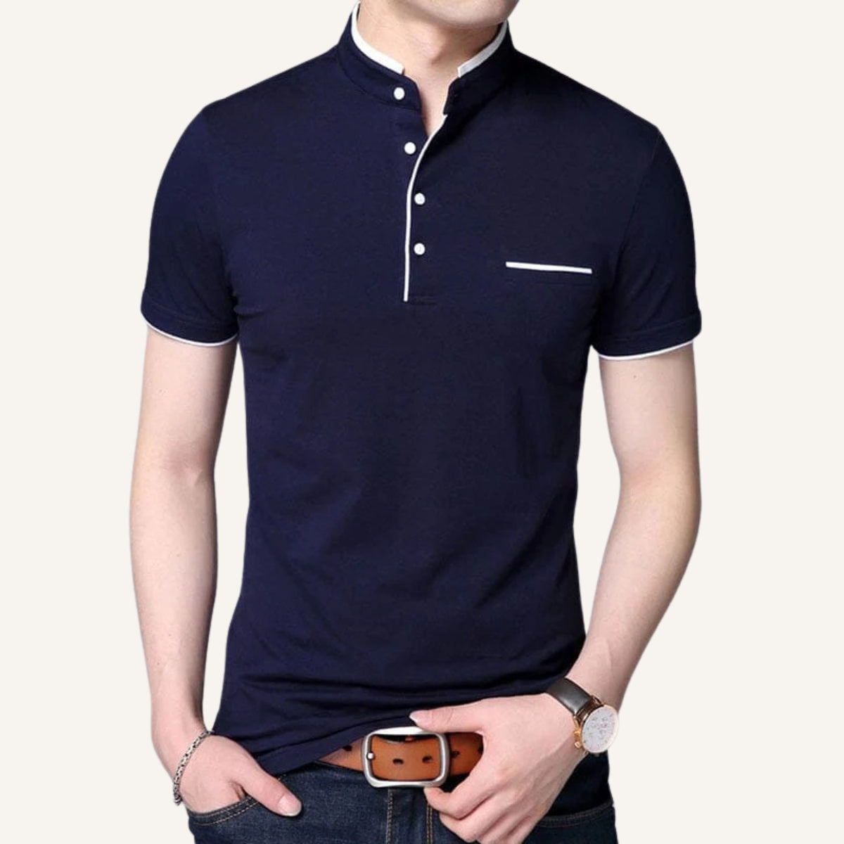 Camisa Polo Masculina Napolli azul marinho