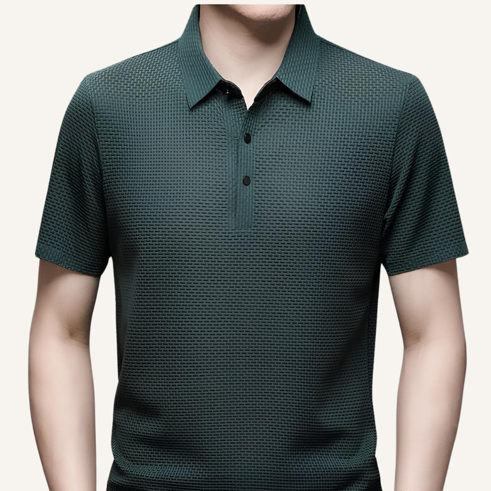 Camisa Polo Masculina Old Money Arrevier Cinza Verde 1