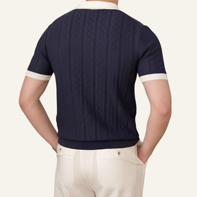 Traseira Camisa Polo Masculina Old Money La Martine Azul Marinho