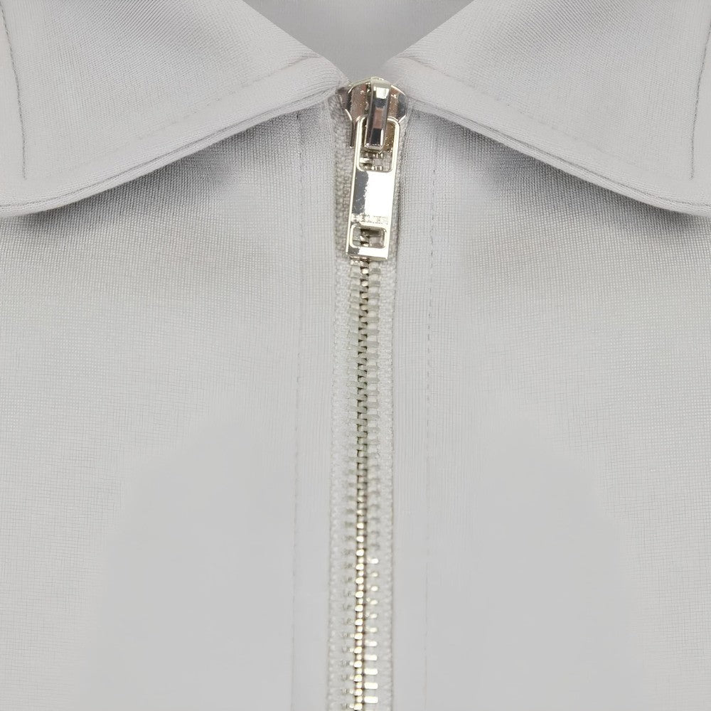 Camisa Polo Masculina Old Money com Meio Zíper Perion Cinza