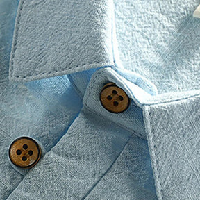 Camisa Polo Masculina de Linho Salerno Azul Claro