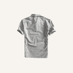 Camisa Polo Masculina de Linho Salerno Cinza Claro 2