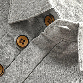 Camisa Polo Masculina de Linho Salerno Cinza Claro