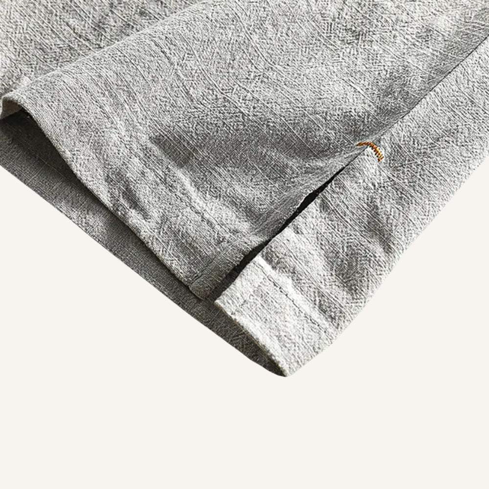 Camisa Polo Masculina de Linho Salerno Cinza Claro