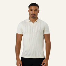 Camisa Polo Masculina de Malha Old Money Saville Branca