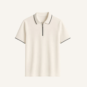 Camisa Polo com Zíper Old Money Manttan branca