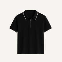 Camisa Polo com Ziper Old Money Manttan preto