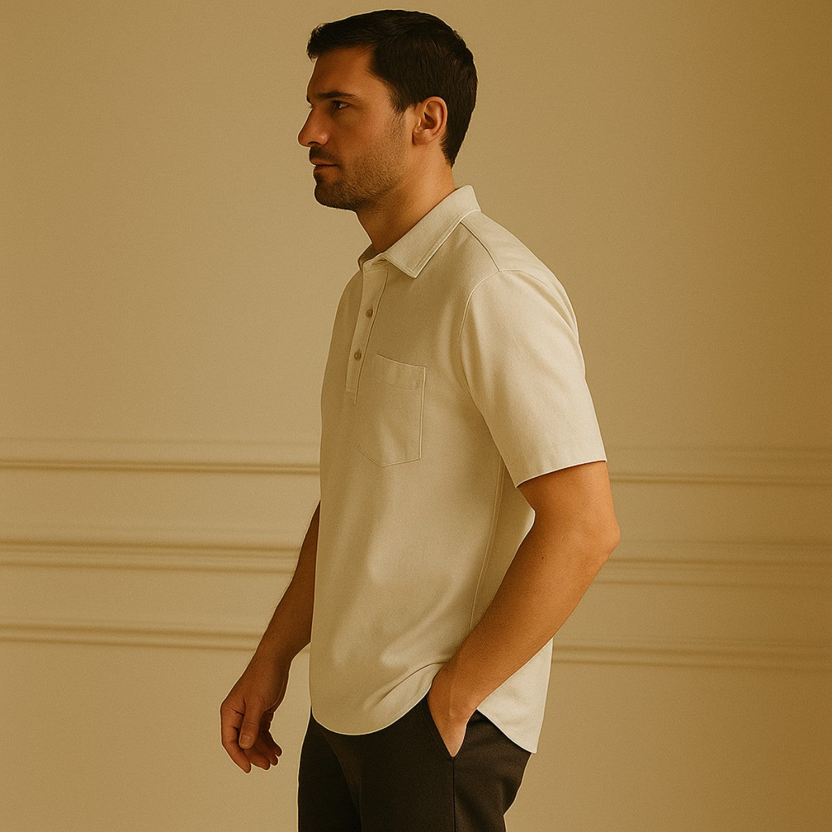 Camisa Polo de Linho Casablanca bege