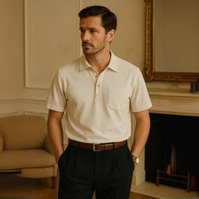 Camisa Polo de Linho Casablanca Bege
