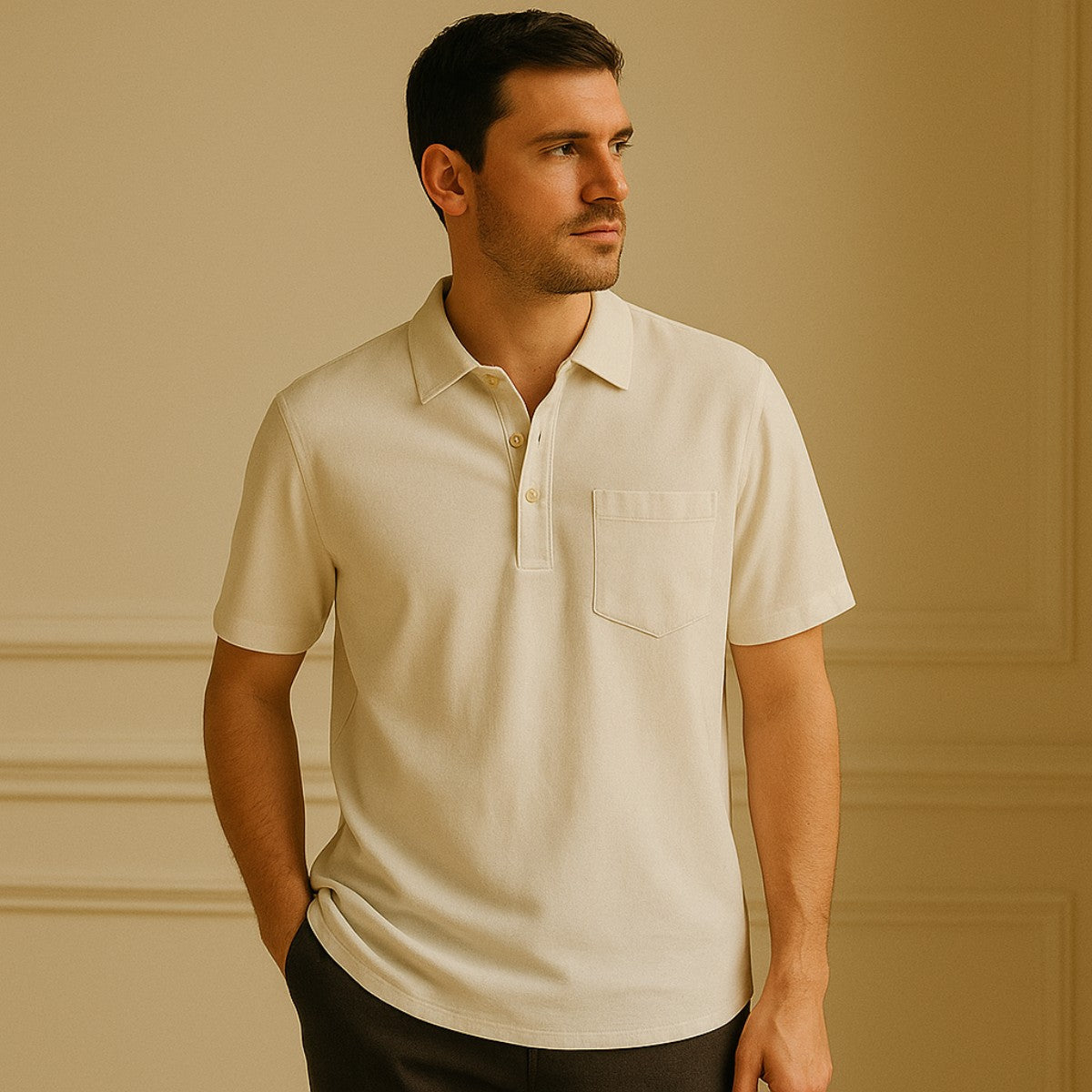 Camisa Polo de Linho Casablanca Bege