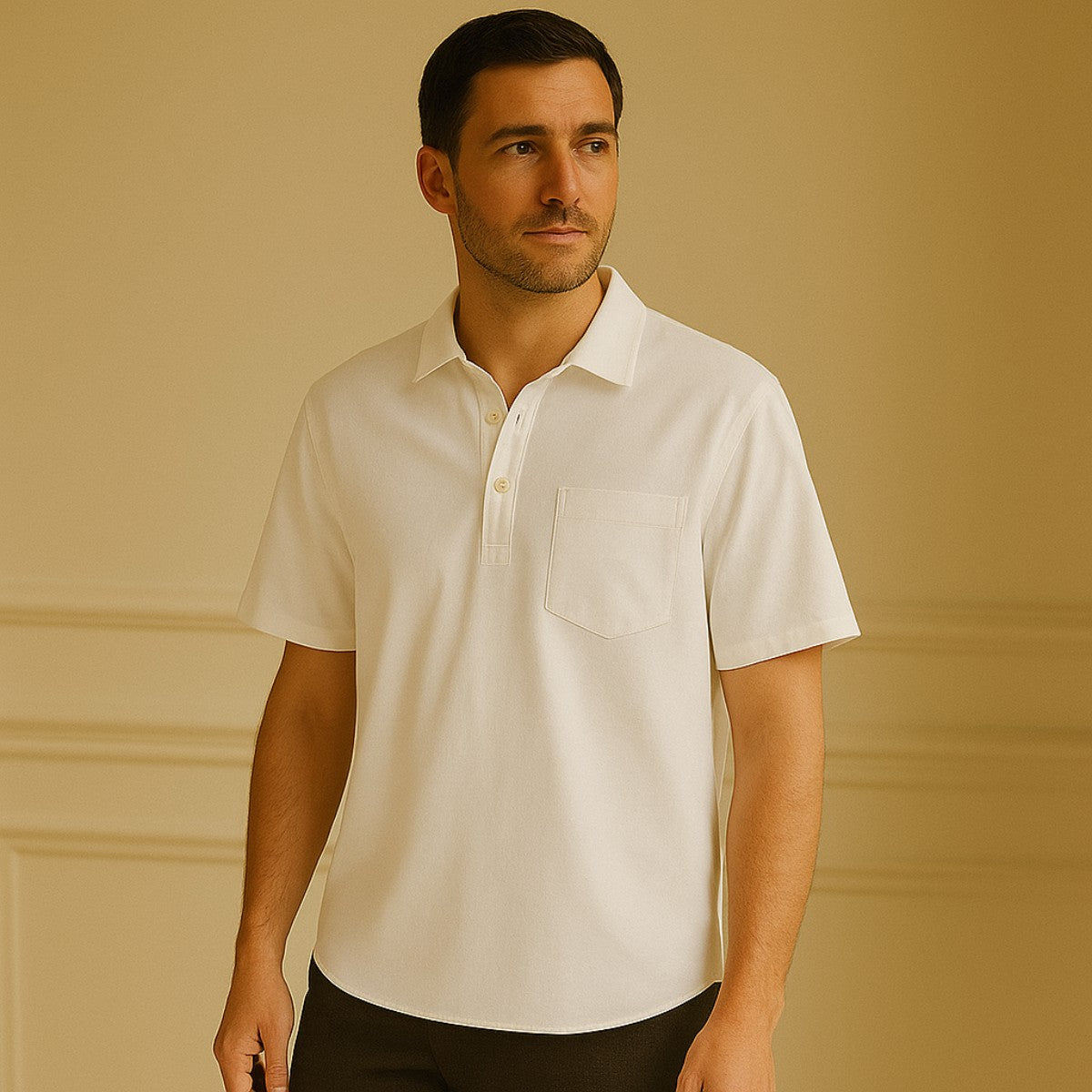 Camisa Polo de Linho Casablanca Branca