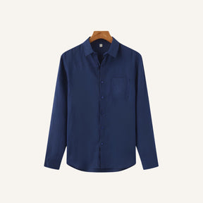 Camisa de Linho Masculina Manga Longa Milford azul marinho 