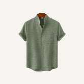 Camisa lisa de linho Beaumont com bolso frontal