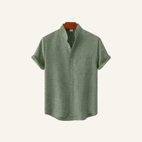Camisa lisa de linho Beaumont com bolso frontal