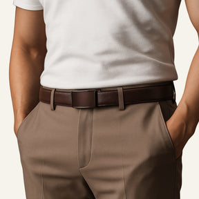 Cinto de Couro Masculino Civano Sheaf Marrom